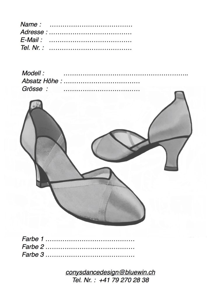 Schuhe zum ausmalen Cony's Dance Design