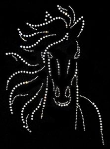 Strass Motiv Pferd Kristall silber von Cony's Dance Design